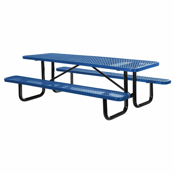 Vestil Rectangle Top Picnic Table 30x72 Bl PT-MX-3072-BL